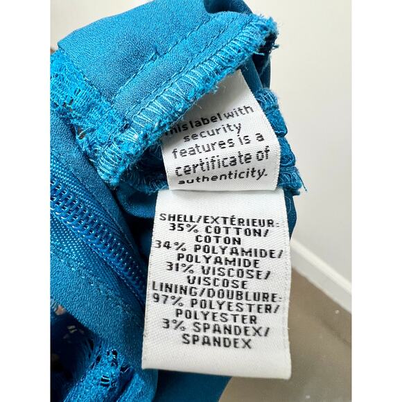 Diane von Furstenberg Fifi Floral Lace Fit & Flare Mini Dress Peacock Women's 4 - Picture 4 of 5